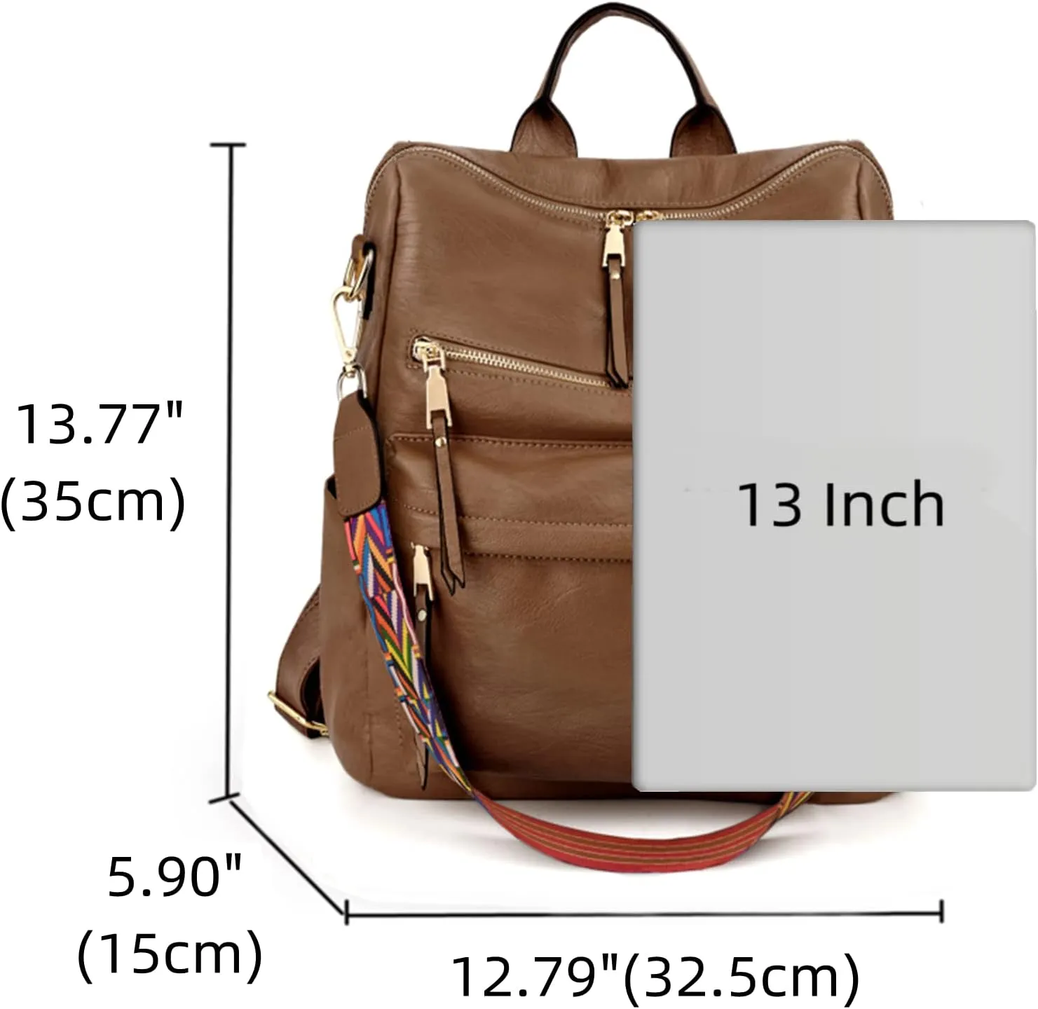 Uromee Travel Backpack Purse for Women Vegan Leather Ladies Fashion Shoulder Bag Convertible