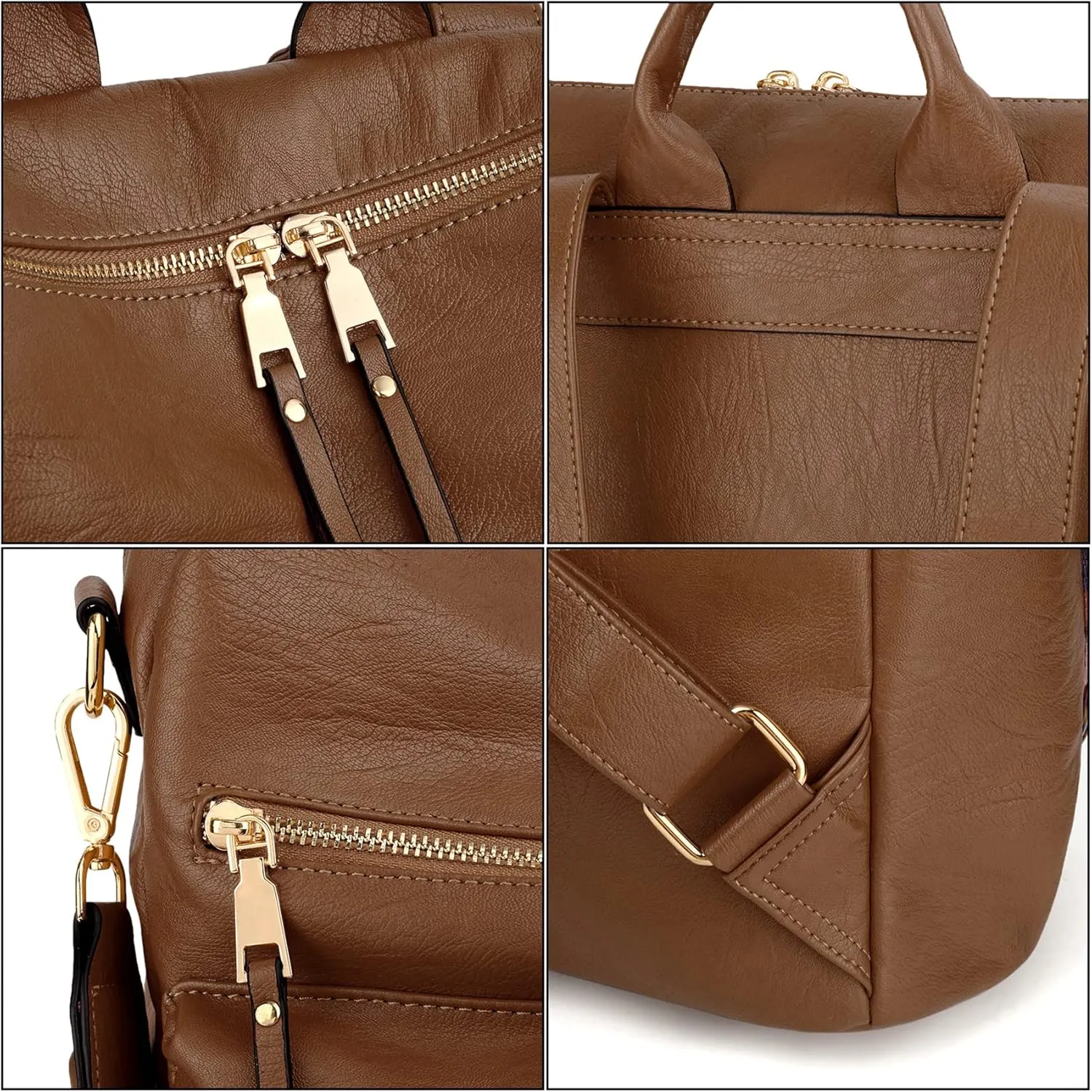 Uromee Travel Backpack Purse for Women Vegan Leather Ladies Fashion Shoulder Bag Convertible