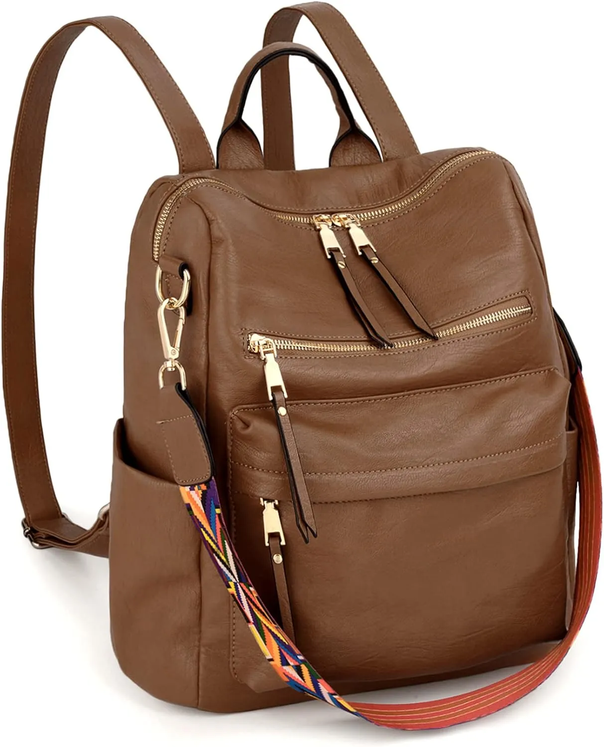 Uromee Travel Backpack Purse for Women Vegan Leather Ladies Fashion Shoulder Bag Convertible