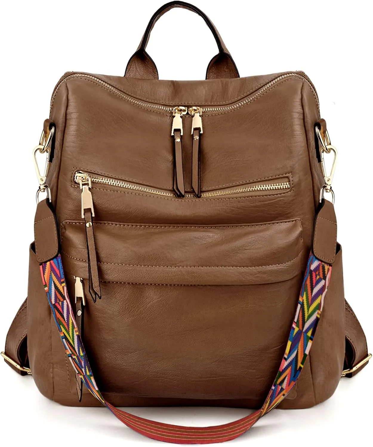 Uromee Travel Backpack Purse for Women Vegan Leather Ladies Fashion Shoulder Bag Convertible