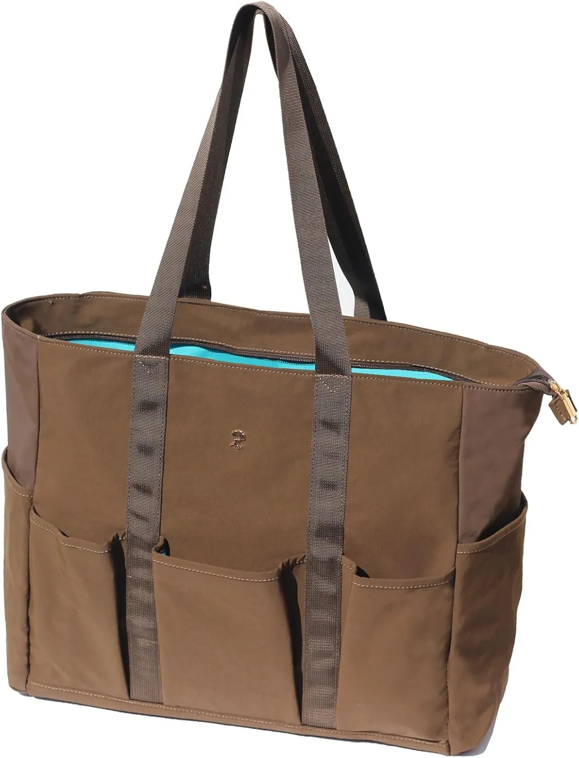 Utility Tote Bag Weekender Duffle Bag with 13 Pockets - Perfect for Travel, Work, Gym, Beach, Teachers, and Nurses (Brown)