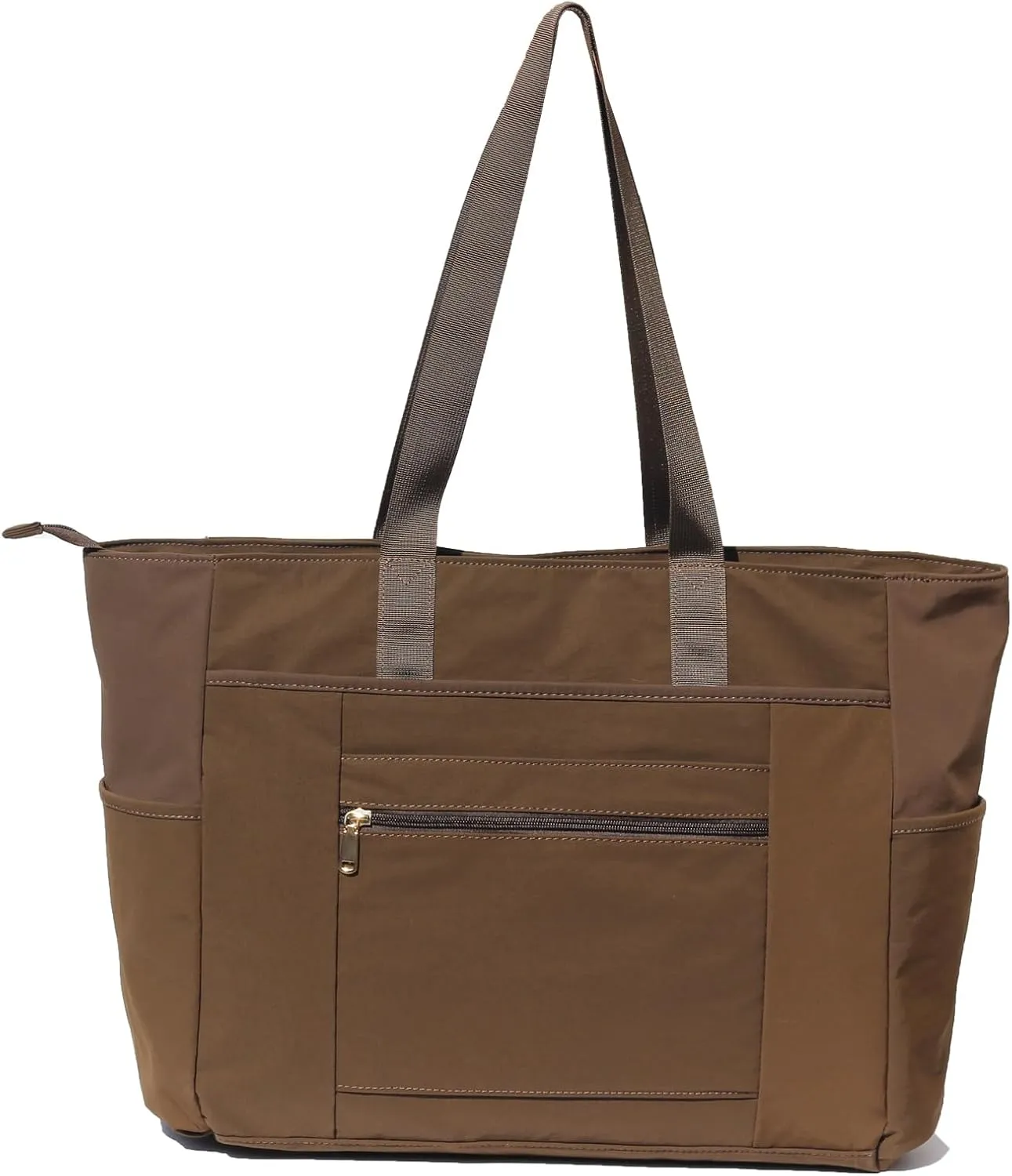 Utility Tote Bag Weekender Duffle Bag with 13 Pockets - Perfect for Travel, Work, Gym, Beach, Teachers, and Nurses (Brown)