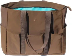 Utility Tote Bag Weekender Duffle Bag with 13 Pockets - Perfect for Travel, Work, Gym, Beach, Teachers, and Nurses (Brown)