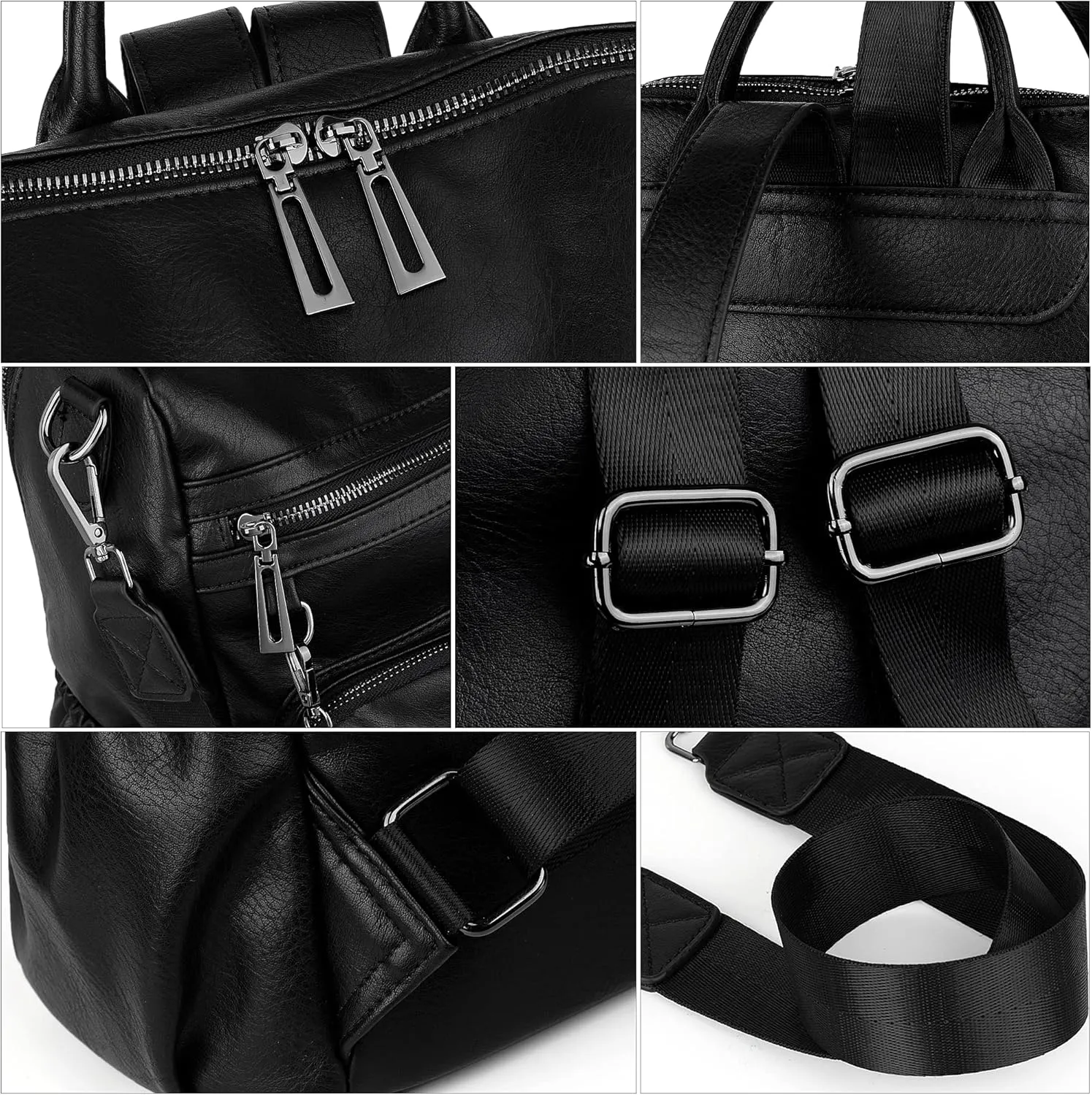 UTO Women Backpack Purse Leather Vegan Ladies Fashion Designer Rucksack Convertible Travel Shoulder Bag with Tassel