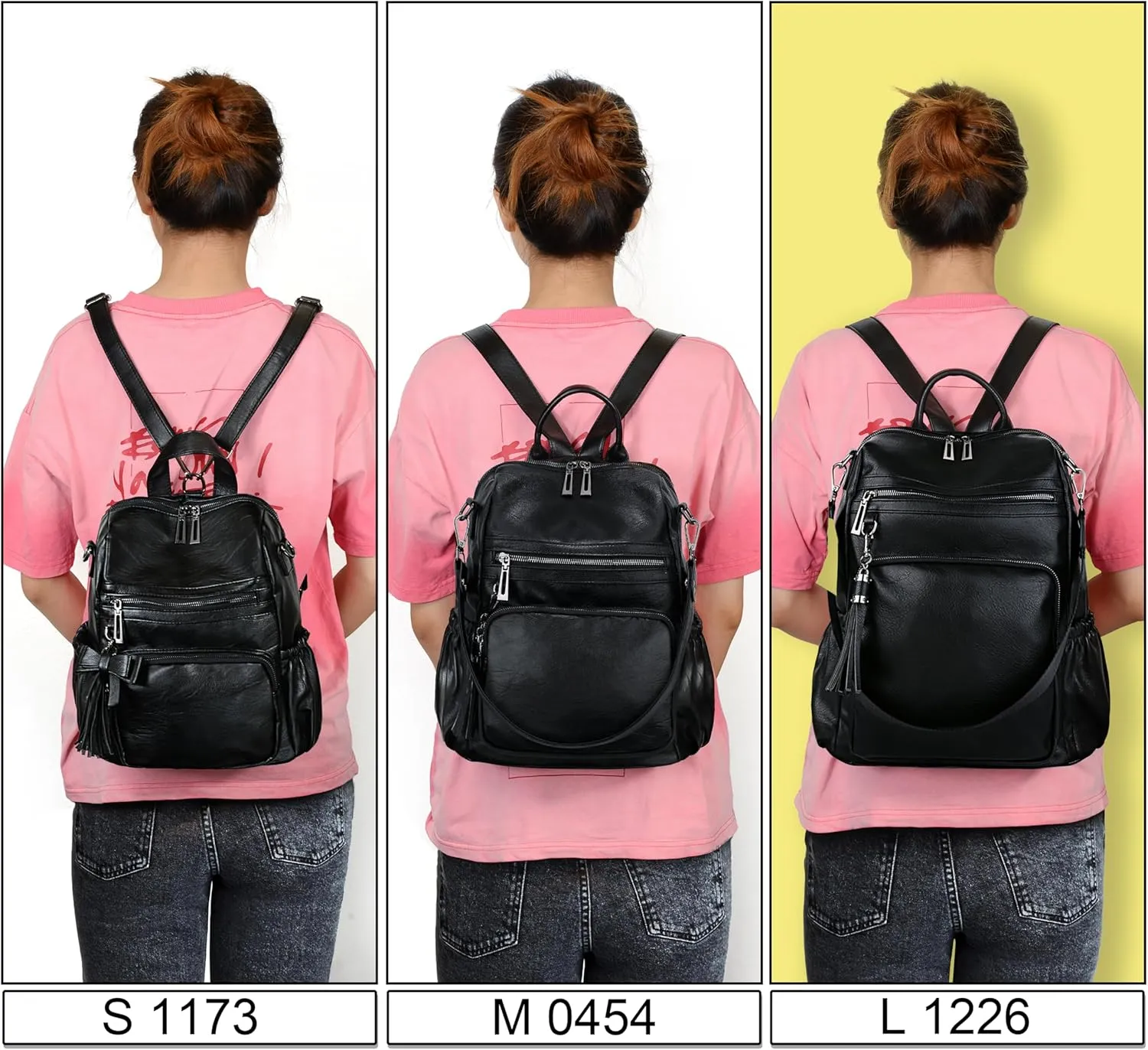 UTO Women Backpack Purse Leather Vegan Ladies Fashion Designer Rucksack Convertible Travel Shoulder Bag with Tassel