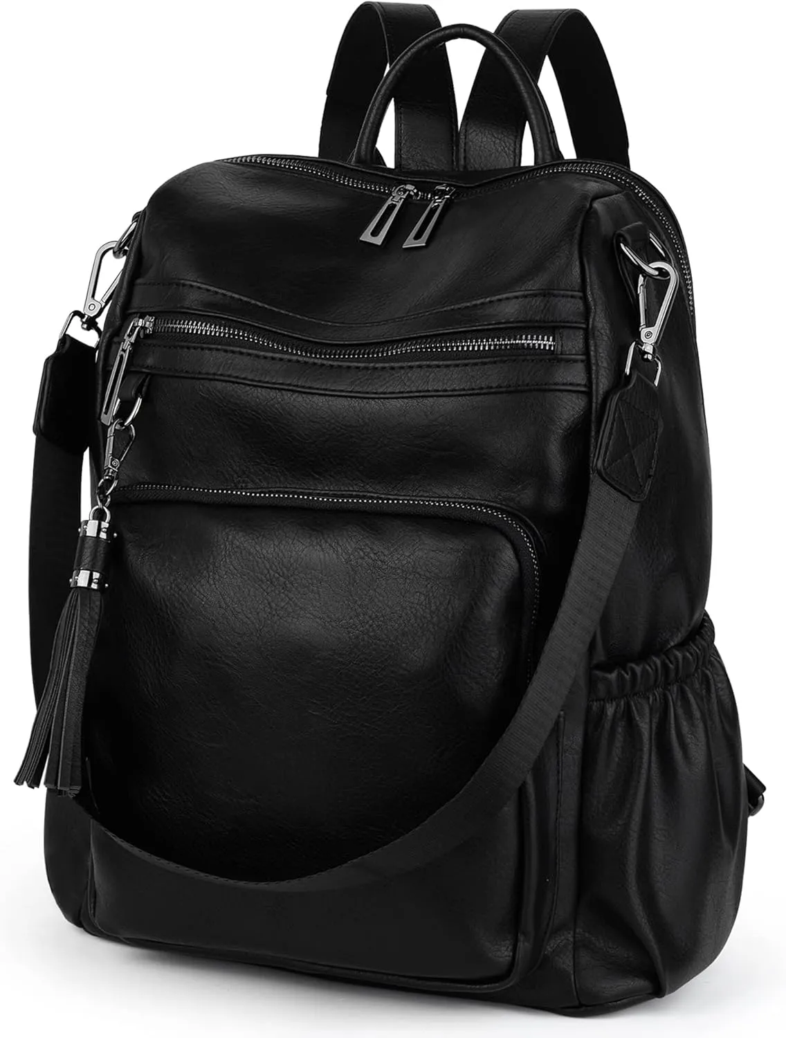 UTO Women Backpack Purse Leather Vegan Ladies Fashion Designer Rucksack Convertible Travel Shoulder Bag with Tassel
