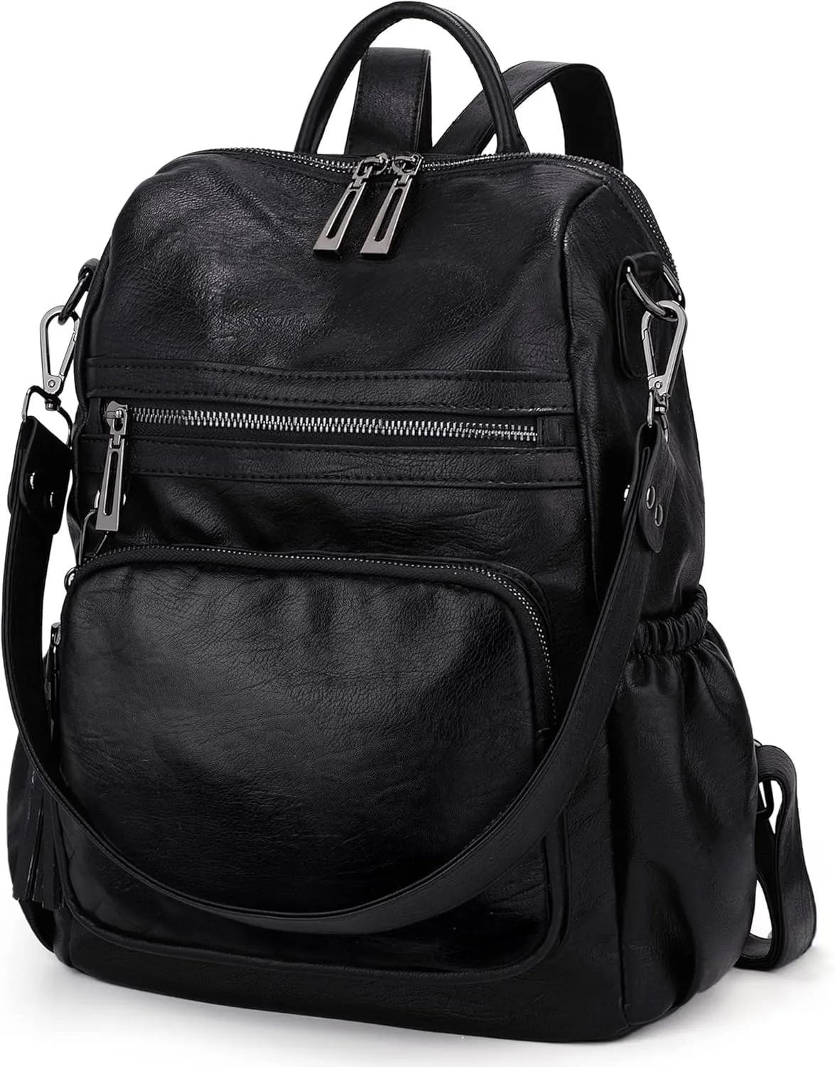 UTO Women Backpack Purse Leather Vegan Ladies Fashion Designer Rucksack Convertible Travel Shoulder Bag with Tassel