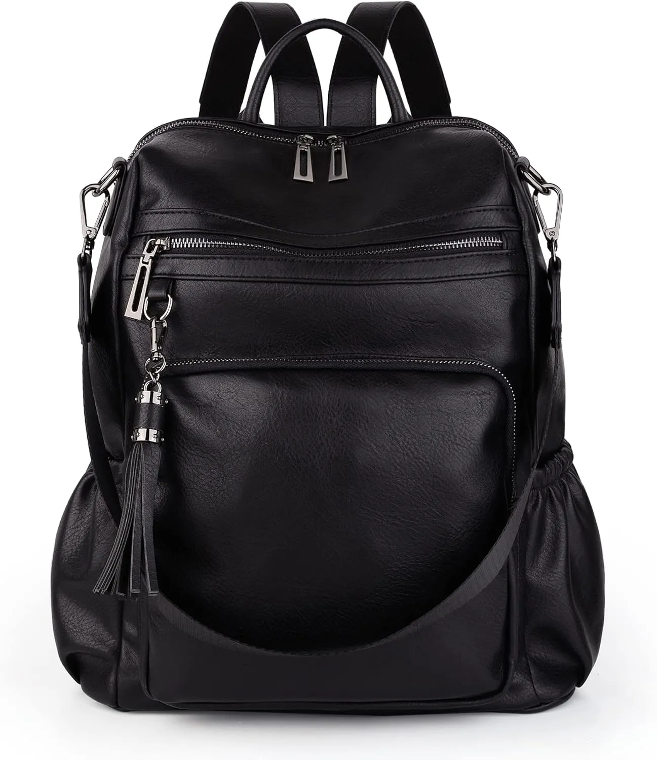 UTO Women Backpack Purse Leather Vegan Ladies Fashion Designer Rucksack Convertible Travel Shoulder Bag with Tassel