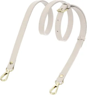 uxcell Genuine Leather Purse Strap, 41.7"-51.2" Adjustable Crossbody Replacement Straps 0.6" Width for Women Handbags Shoulder Bag (Cream White, Gold Buckle)