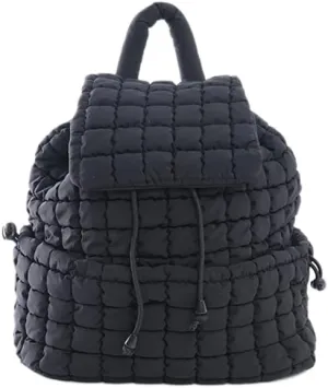 VAKAER Puffer Backpack for Women Lightweight Quilted Hiker Pack with Drawstring Padding Backpacks for Travel Gym (Black)