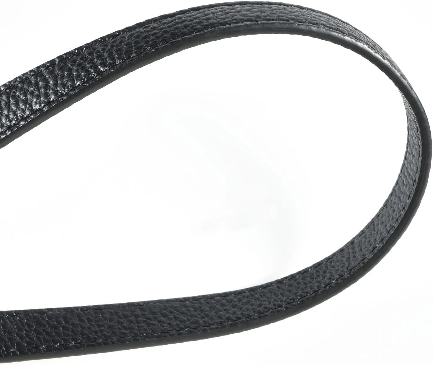 VanEnjoy 26 Inch Full Grain Leather Replacement Hand Strap for Handbag Shoulder Bag Purse(Black-Silver Metal)