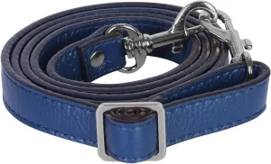VanEnjoy Full Grain Leather Adjustable Crossbody Straps Replacement - 0.7” Wide, 25”-51” Long (Blue-Silver Buckles)