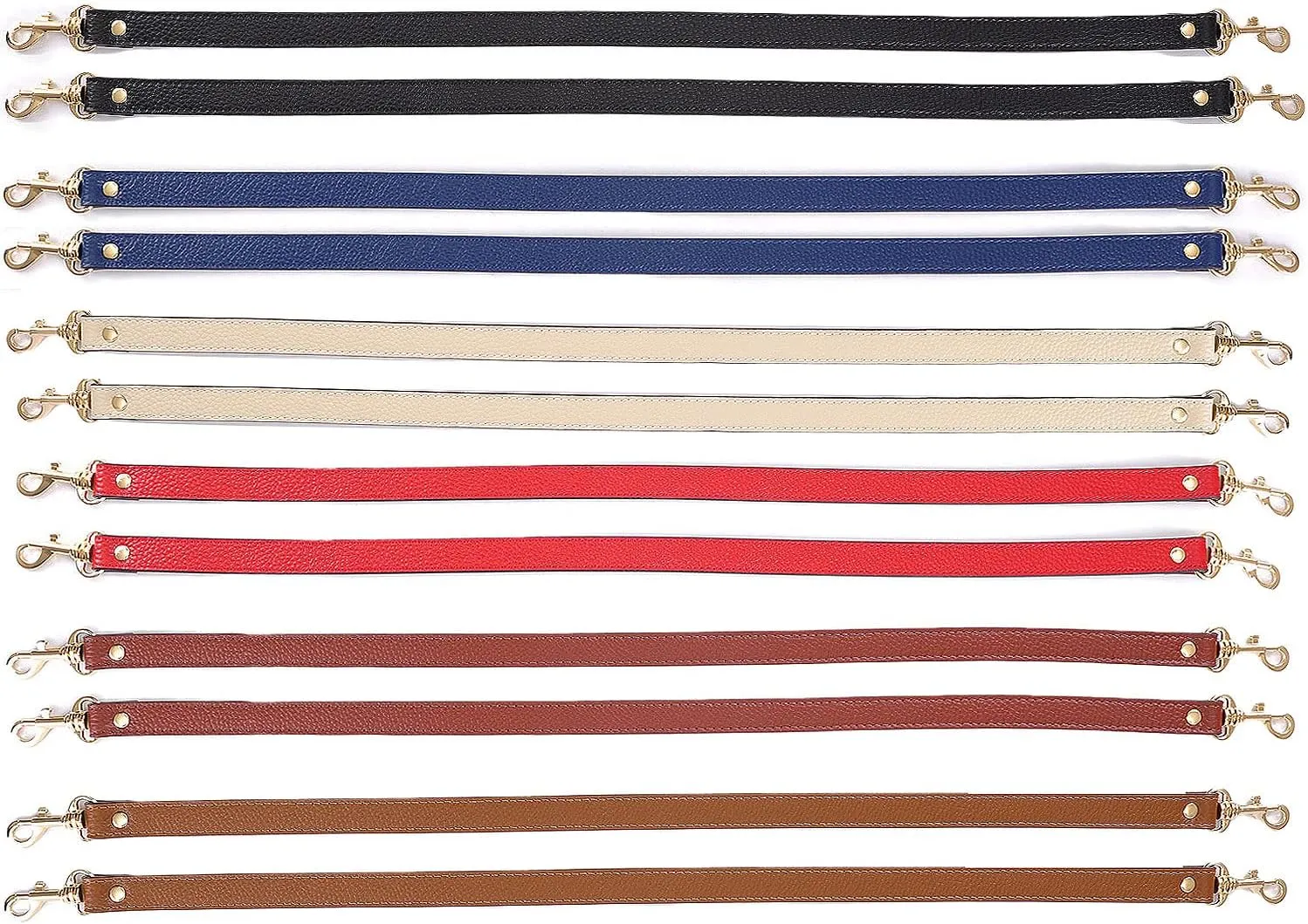 VanEnjoy Pair Full Grain Leather Replacement Strap For Handbags Purse Bags-26“Long,0.71" Wide