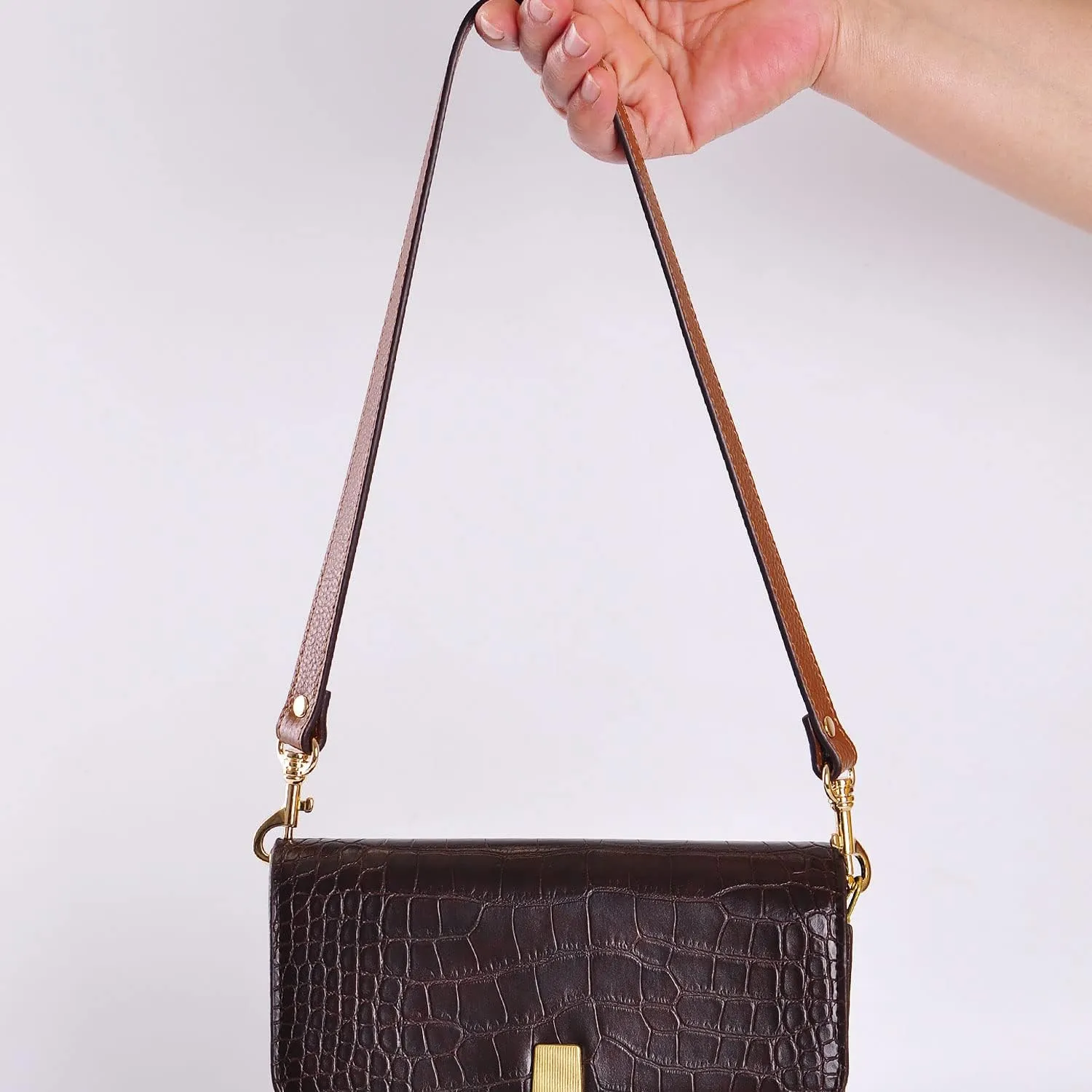 VanEnjoy Pair Full Grain Leather Replacement Strap For Handbags Purse Bags-26“Long,0.71" Wide