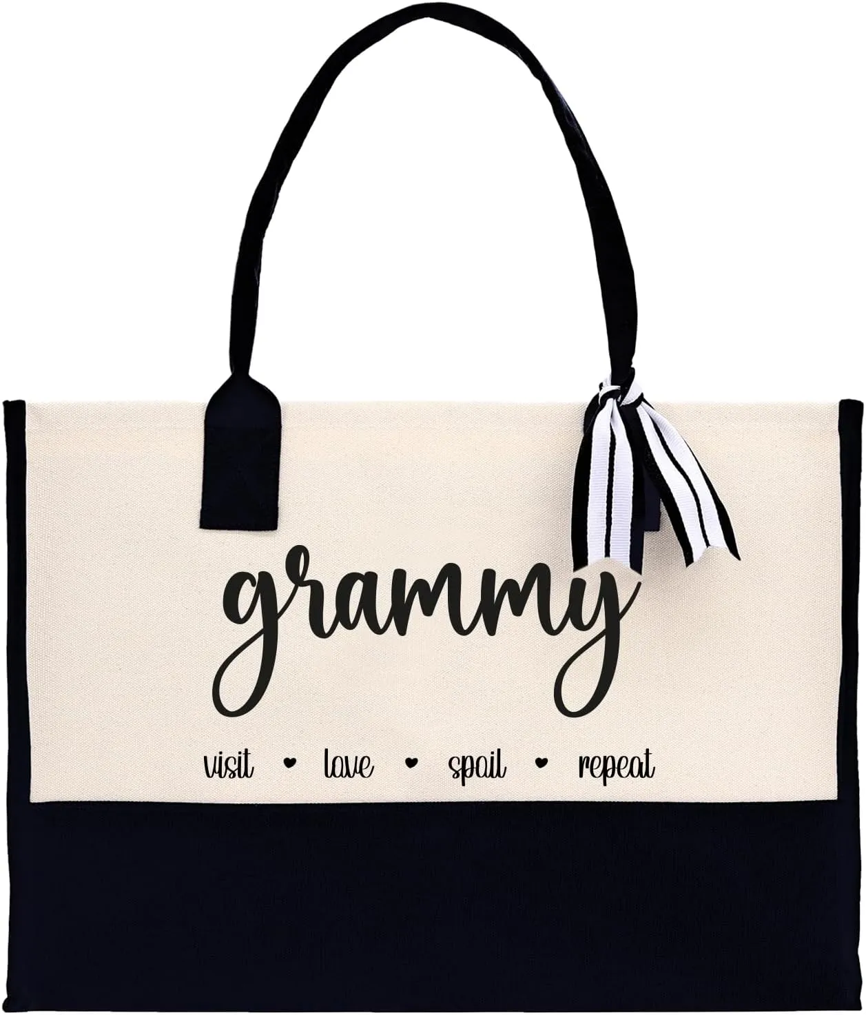 VANESSA ROSELLA Grandma's Getaway Cotton Canvas Tote Bag Grandma Gift Bag Shopping Bag