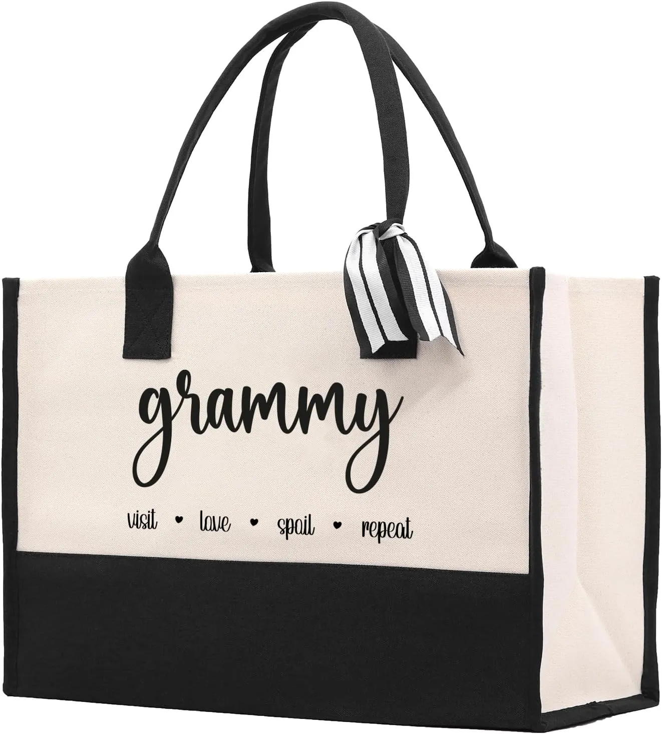 VANESSA ROSELLA Grandma's Getaway Cotton Canvas Tote Bag Grandma Gift Bag Shopping Bag