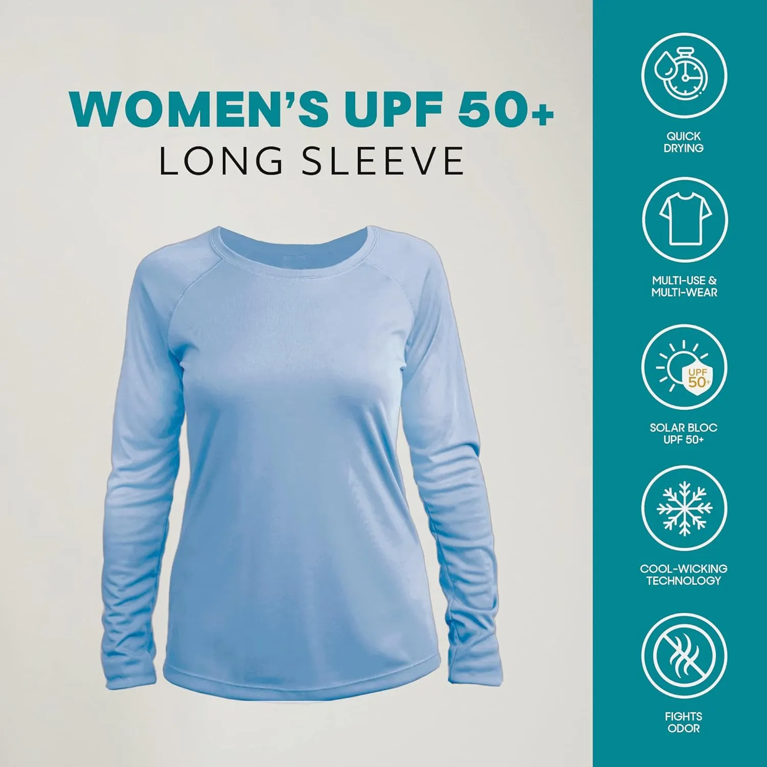 Vapor Apparel Women’s UPF 50  UV Sun Protection Long Sleeve Performance Regular Fit T-Shirt for Sports and Outdoor
