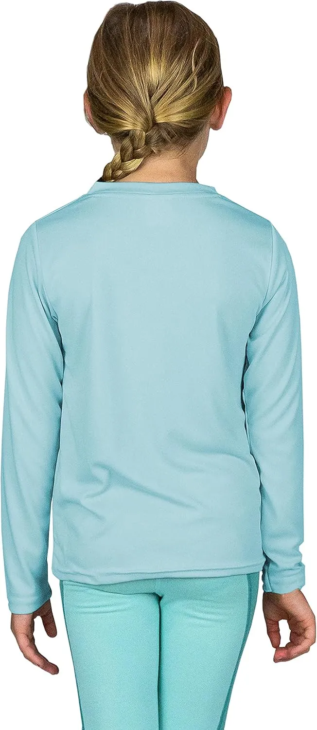 Vapor Apparel Youth Boys and Girls UPF 50  Quick Dry Sun Protection Outdoor Swim Performance Rash Guard Long Sleeve Shirt