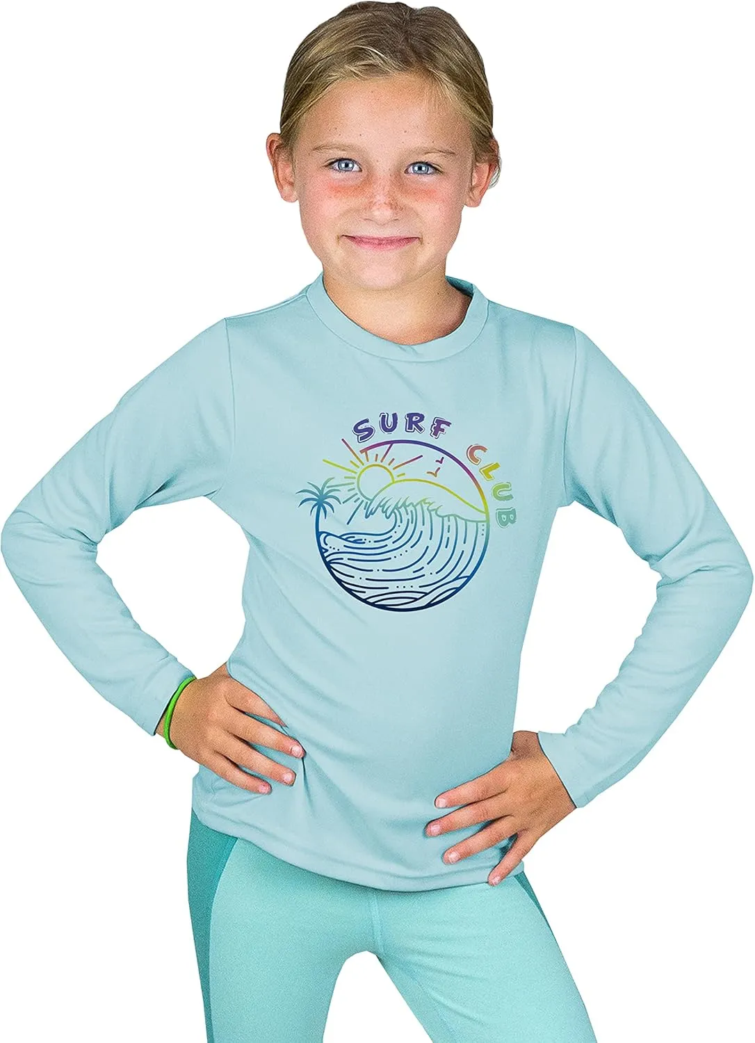 Vapor Apparel Youth Boys and Girls UPF 50  Quick Dry Sun Protection Outdoor Swim Performance Rash Guard Long Sleeve Shirt