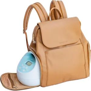 Vegan Leather Breast Pump Bag with prep mat | Compatible with Spectra S1 S2 | Pump Bag with cooler | Pumping bags for work | Wearable breast pump bag | Multipurpose Breast pump backpack