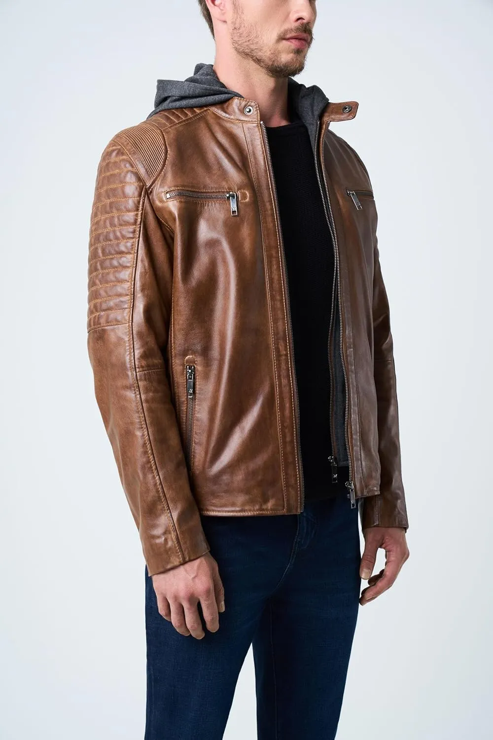 VELEZ Full Grain Leather Jackets for Men Casual Stylish Fashion