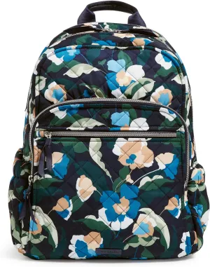 Vera Bradley Women's Performance Twill Campus Backpack, Immersed Blooms, One Size