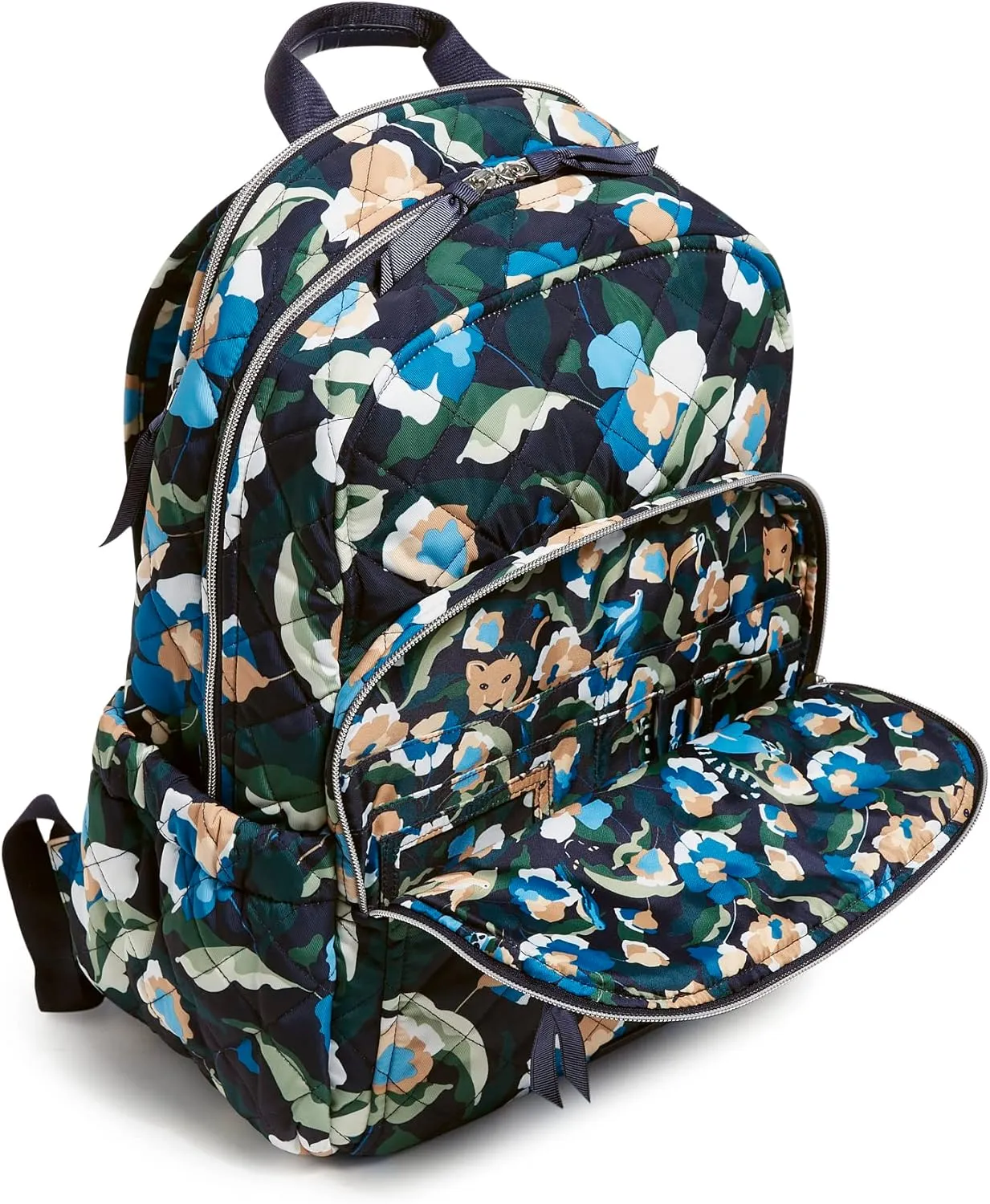 Vera Bradley Women's Performance Twill Campus Backpack, Immersed Blooms, One Size