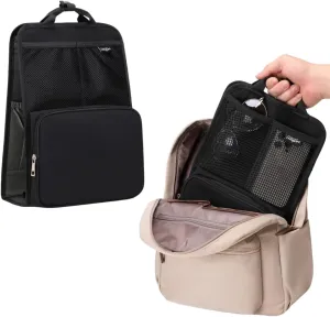 Vertical Backpack Organizer Insert for Tote Bag, Carry On, Picnic, Camping – Foldable Insulated Waterproof Pouch Divider with Pockets & Handles, Travel Accessories for Women & Men
