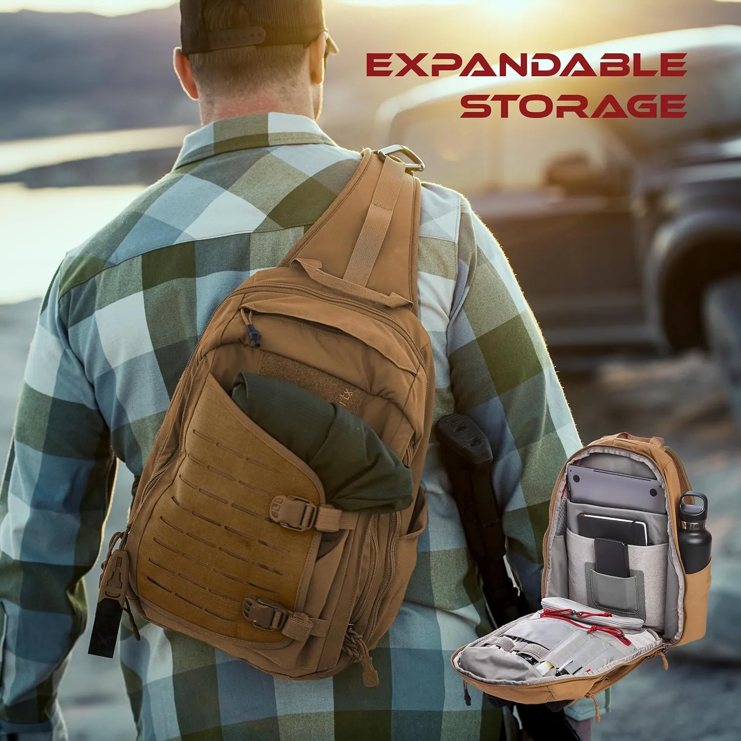 Vertx Siege 15L Tactical Sling Backpack CCW Bag, Concealed Carry, EDC Gear for Travel, Work, It’s Black