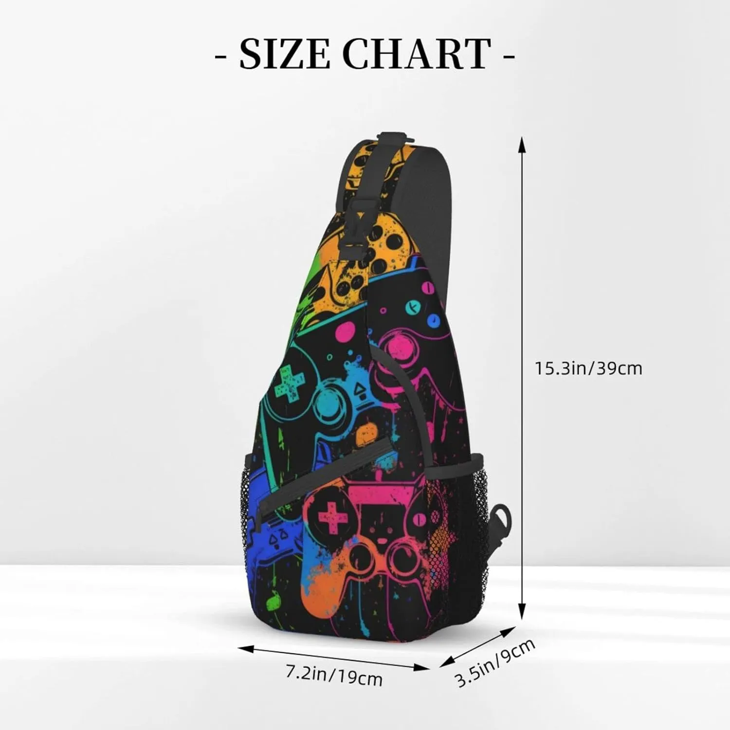 Video Game Controller Crossbody Sling Backpack For Women & Men Chest Sling Backpack Casual For Travel Hiking
