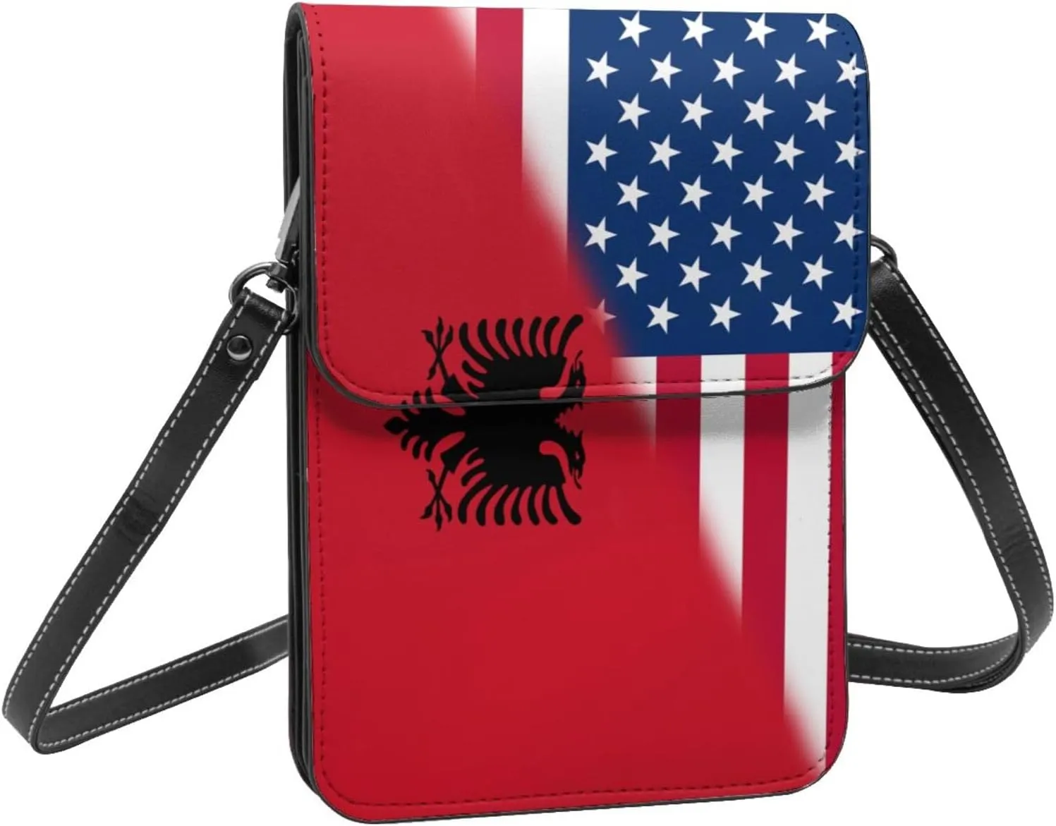 Vintage America Bahamas Flag Small Crossbody Purse Cell Phone Bag for Women Girls Mini Over Shoulder Handbag Wallet