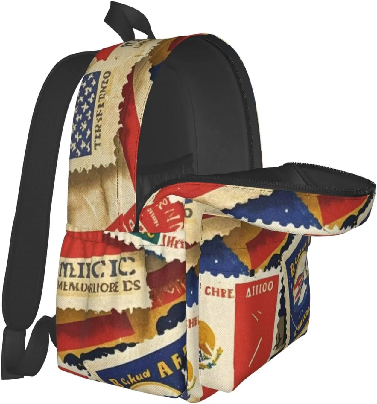 Vintage American Mexico Flag Stamp Adult Backpacks 15 Inch Laptop Backpack Travel Bag for Men Women Gifts