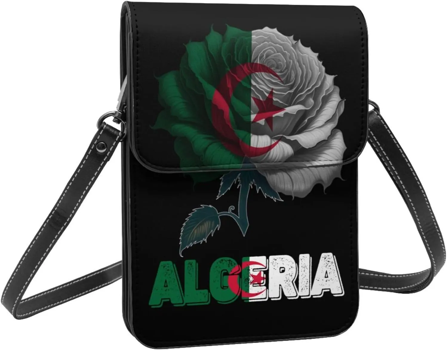 Vintage Argentina Argentinean Flag Rose Flower Small Crossbody Purse Cell Phone Bag for Women