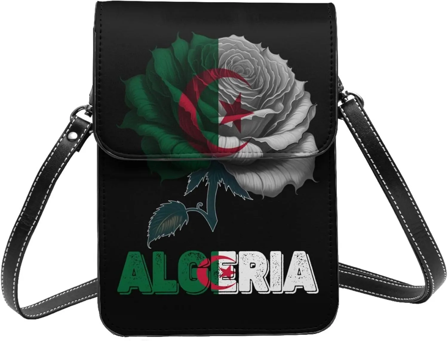 Vintage Argentina Argentinean Flag Rose Flower Small Crossbody Purse Cell Phone Bag for Women