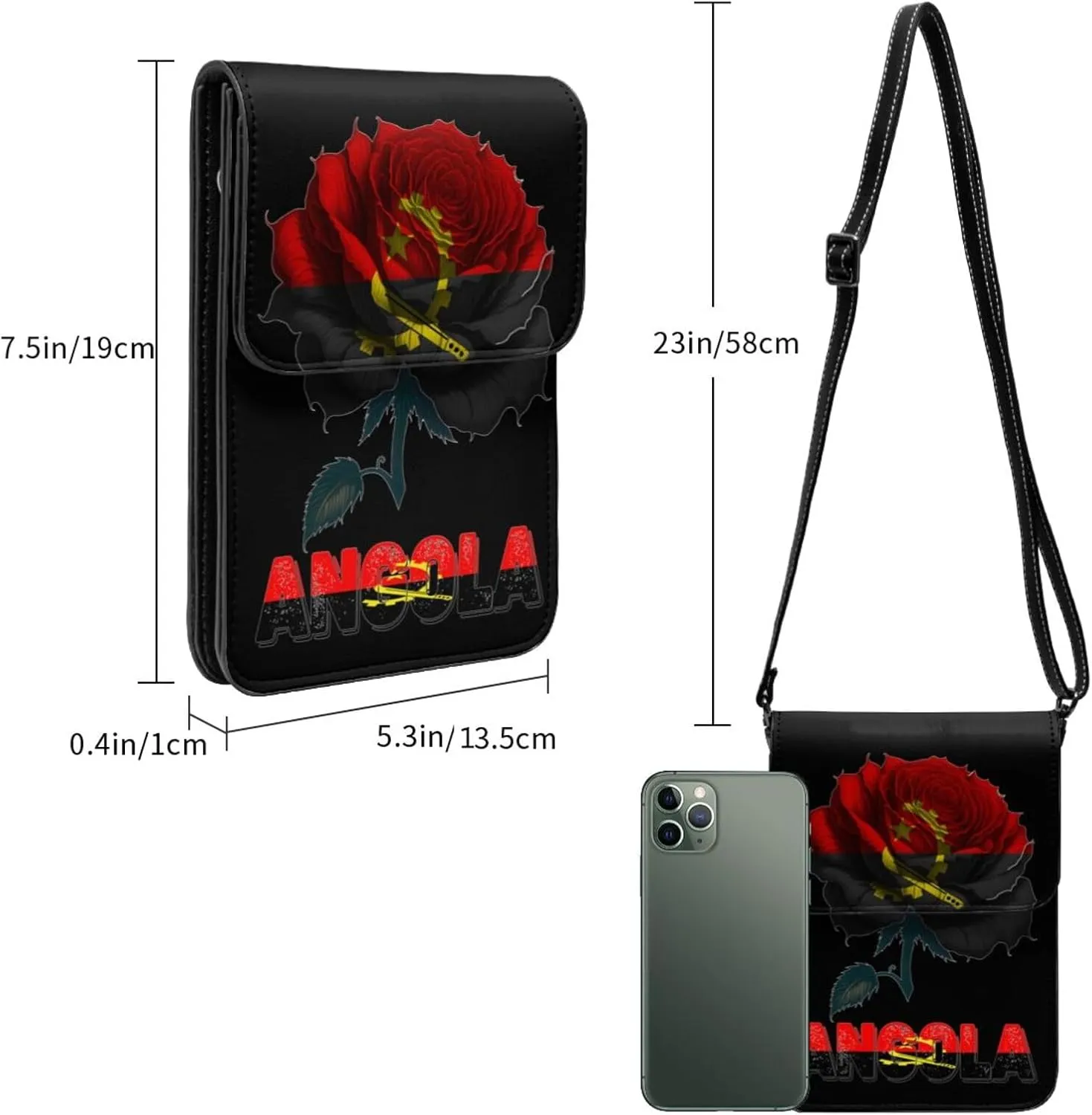 Vintage Argentina Argentinean Flag Rose Flower Small Crossbody Purse Cell Phone Bag for Women