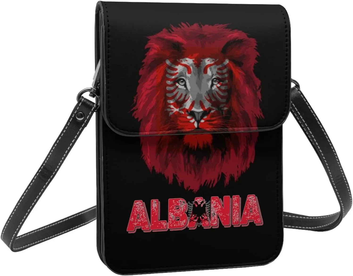 Vintage Barbados Barbadian Flag Lion Head Small Crossbody Purse Cell Phone Bag for Women
