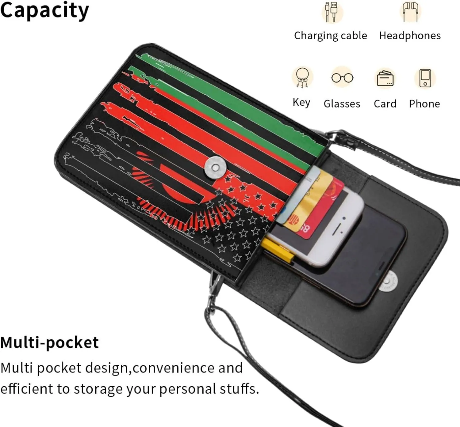 Vintage Niger Nigerien America Flag Striped Patterns Small Crossbody Purse Cell Phone Bag for Women