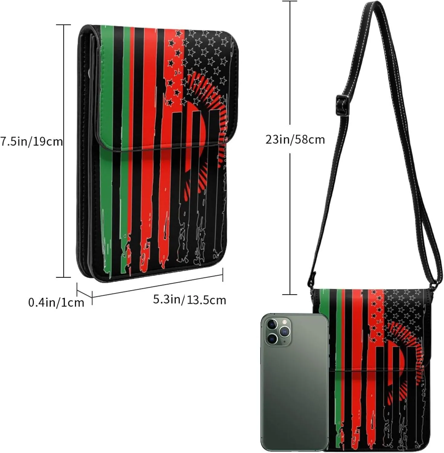 Vintage Niger Nigerien America Flag Striped Patterns Small Crossbody Purse Cell Phone Bag for Women
