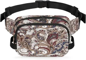 Vintage Paisley Durable Waterproof Fanny Pack with Double Zipper Closure - Organize Your Essentials with Ease - Lightweight and Comfortable for Men and Women