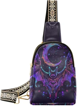 Vintage Rose Floral Leather Crossbody Sling Bag for Women - Chest & Waist Pack