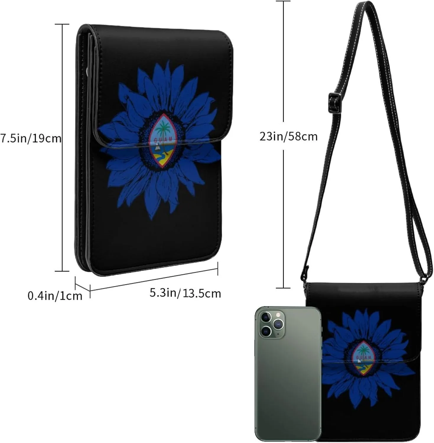 Vintage Sunflower Liberia Liberian Flag Small Crossbody Purse Cell Phone Bag for Women