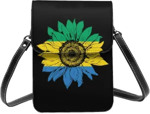 Vintage Sunflower Liberia Liberian Flag Small Crossbody Purse Cell Phone Bag for Women