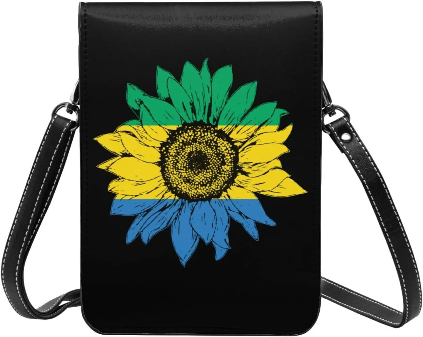 Vintage Sunflower Liberia Liberian Flag Small Crossbody Purse Cell Phone Bag for Women