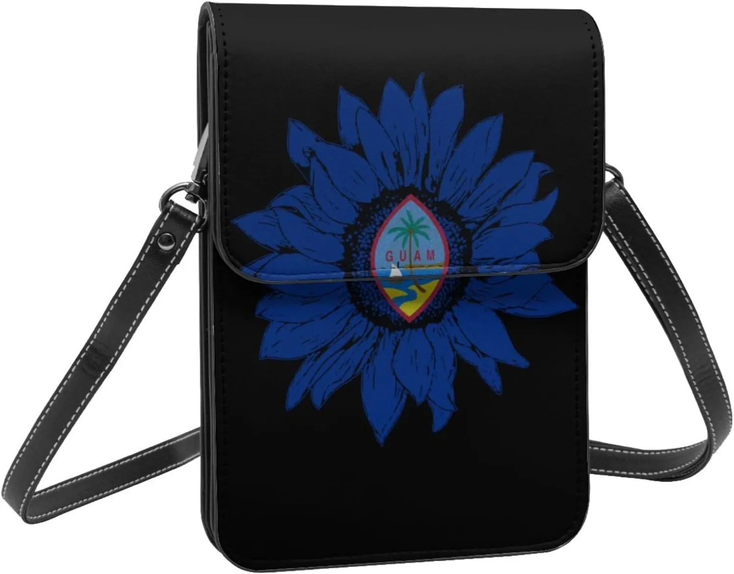 Vintage Sunflower Liberia Liberian Flag Small Crossbody Purse Cell Phone Bag for Women