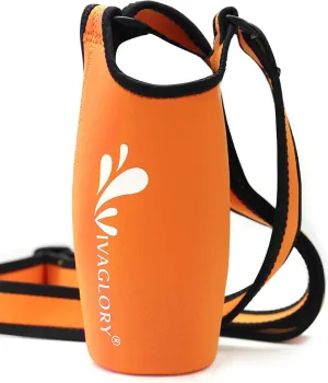 VIVAGLORY Neoprene Water Bottle Holder, Insulated Water Bottle Sling with Adjustable Shoulder Strap, Great for Stainless Steel & Plastic Bottles, Sport & Energy Drinks