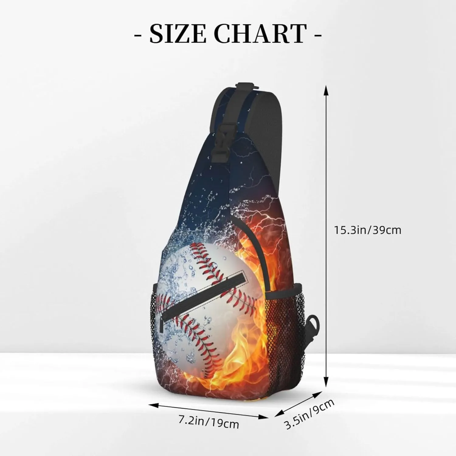 VOOHDDY Baseball Ball Cool Sling Bag For Men Women Travel Hiking Backpack Crossbody Shoulder Chest Bags Casual Daypack Sport