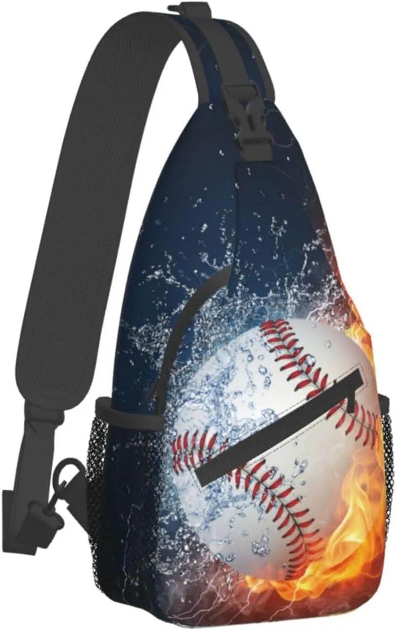 VOOHDDY Baseball Ball Cool Sling Bag For Men Women Travel Hiking Backpack Crossbody Shoulder Chest Bags Casual Daypack Sport