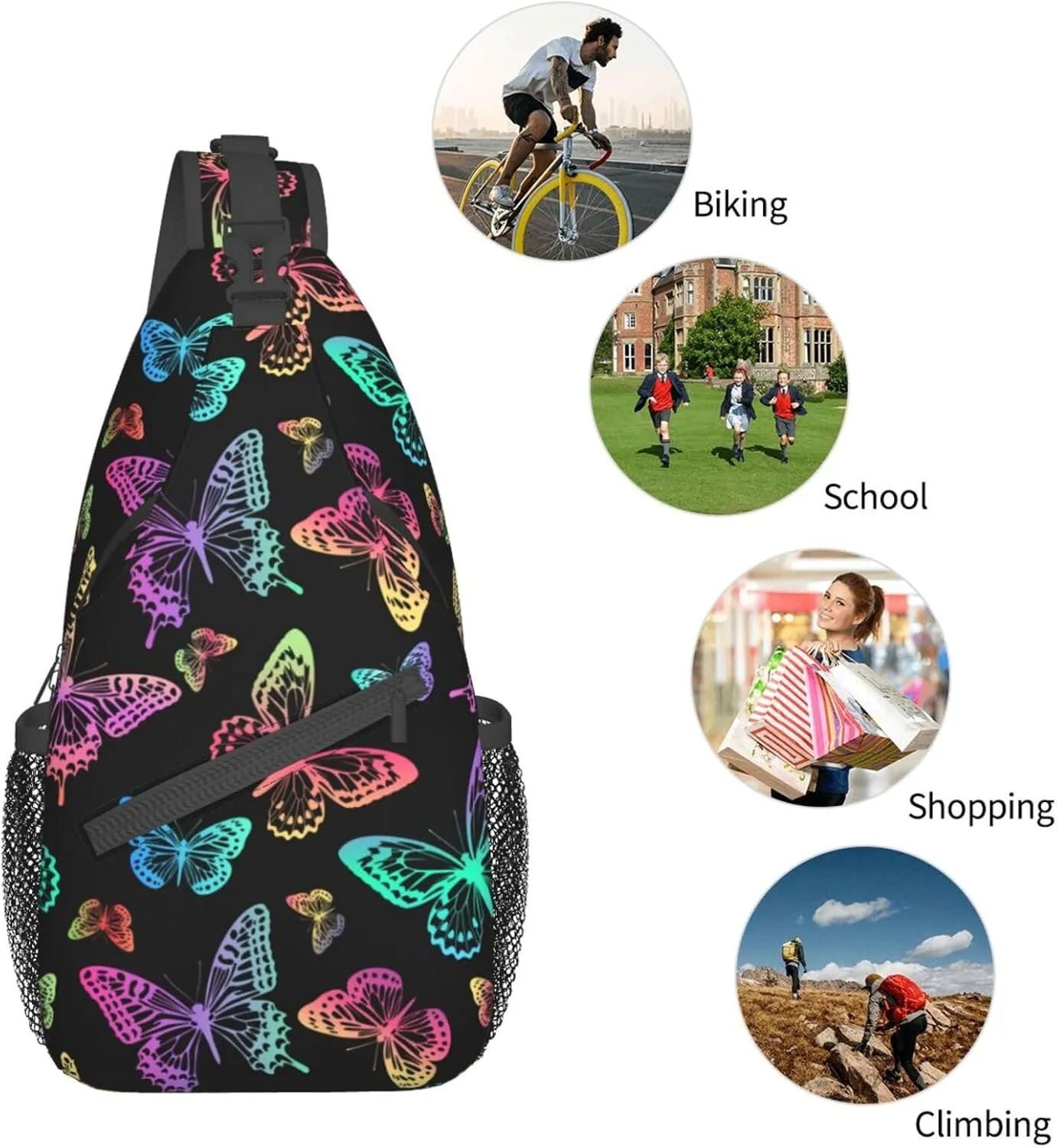VOOHDDY Sling Bag For Women Men Travel Hiking Backpack Crossbody Shoulder Chest Bags Casual Daypack Sport