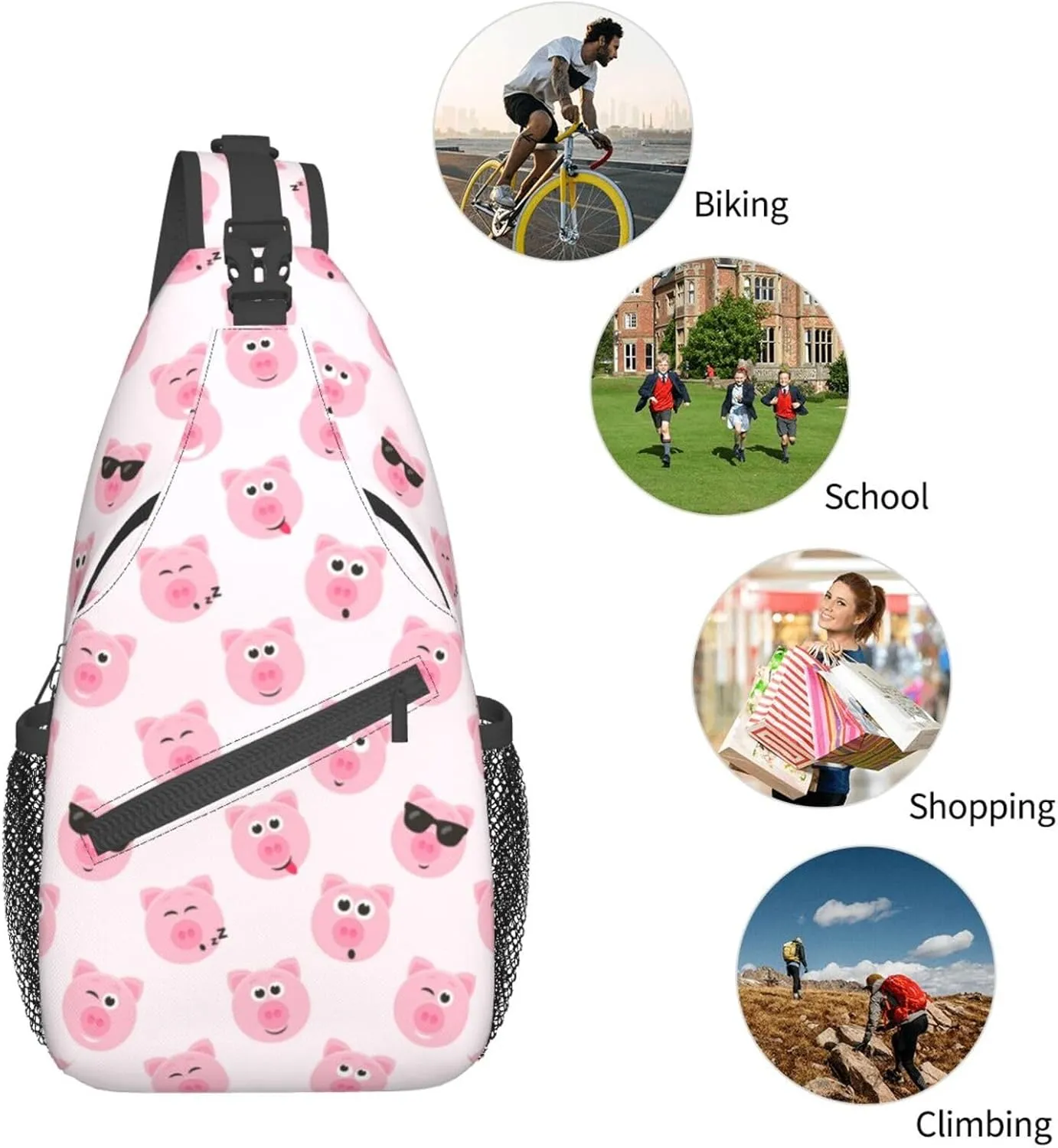 VOOHDDY Sling Bag For Women Men Travel Hiking Backpack Crossbody Shoulder Chest Bags Casual Daypack Sport