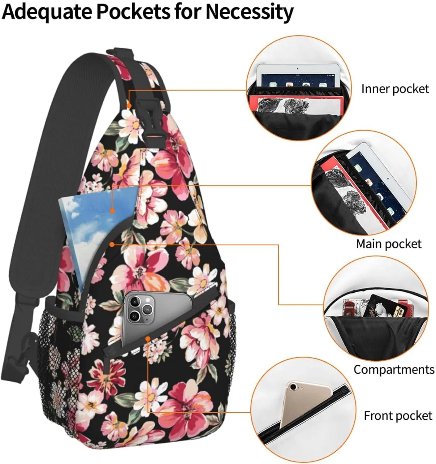 VOOHDDY Sling Bag For Women Men Travel Hiking Backpack Crossbody Shoulder Chest Bags Casual Daypack Sport